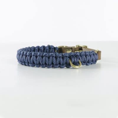 Molly and Stitch Touch of Leather Collar Navy Blue