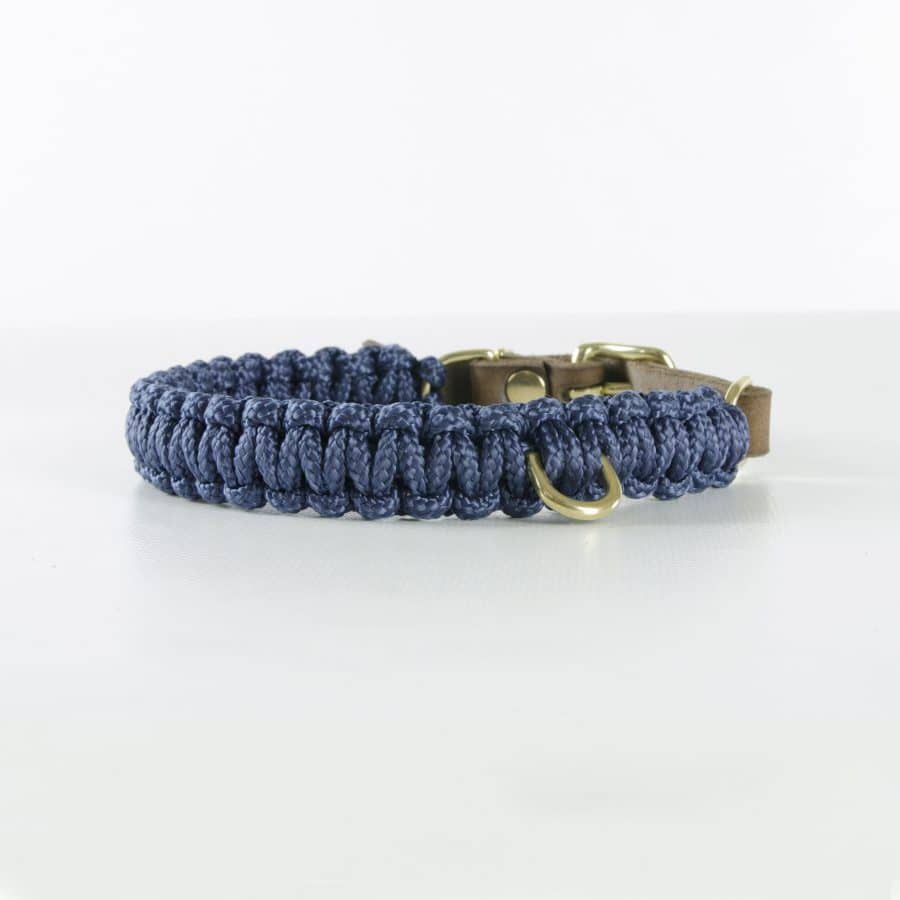 Molly and Stitch Touch of Leather Collar Navy Blue