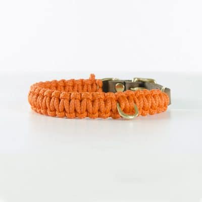 Molly and Stitch Touch of Leather Collar Pumpkin Orange