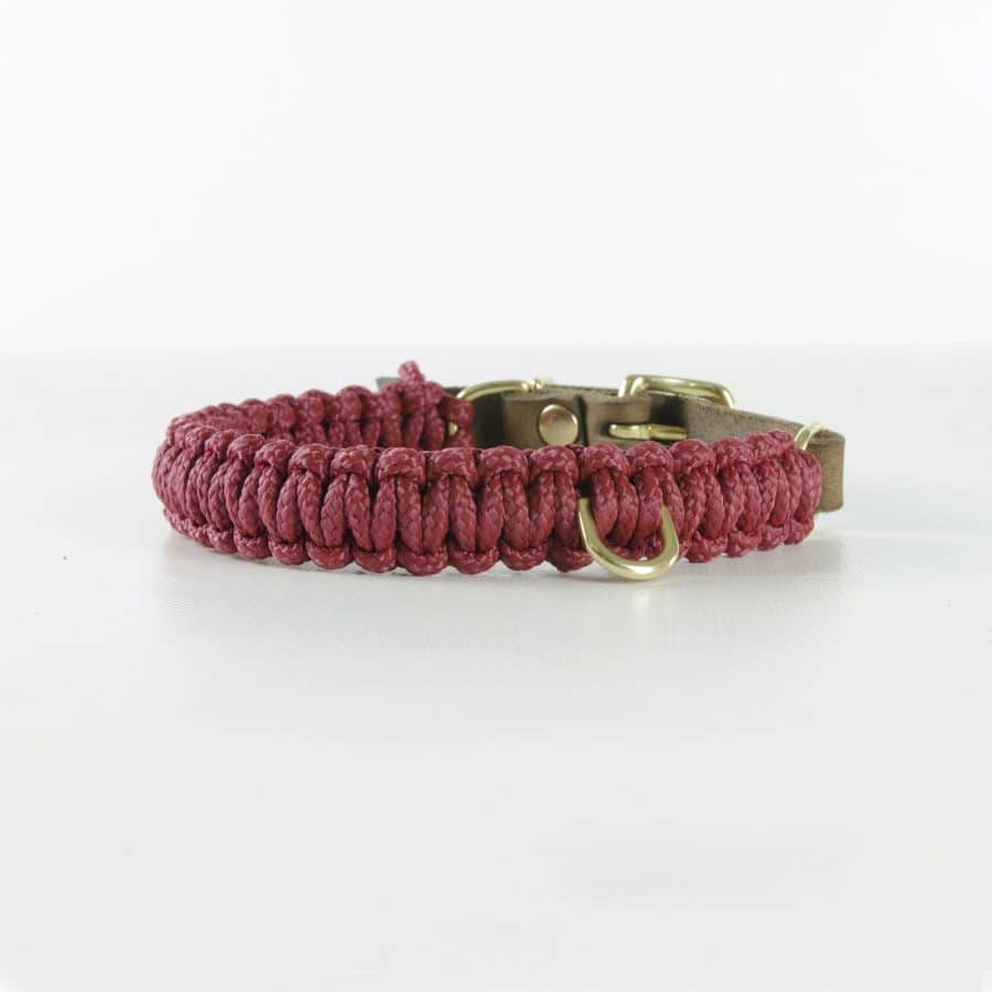 Molly and Stitch Touch of Leather Collar Redwine Bordeaux