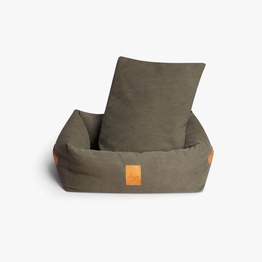Denjo Dogs Hundbädd Nest Classic med Läderdetaljer Desert Green - Bild 2