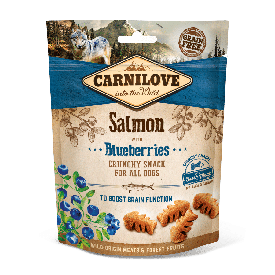 Carnilove Dog Crunchy Snack Salmon & Blueberries with fresh meat