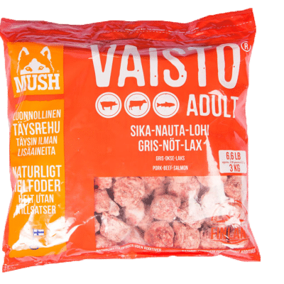 MUSH Vaisto® Adult Röd (Gris-nöt-lax) 3kg