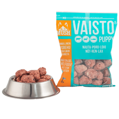 MUSH Vaisto® Puppy Isblå (Nöt-ren-lax) 800g