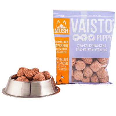 MUSH Vaisto® Puppy Ljuslila (Gris-kalkon-kyckling) 800g