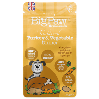 Little Big Paw Traditional Turkey & Vegetable Dinner 150g