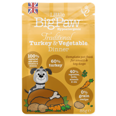 Little Big Paw Traditional Turkey & Vegetable Dinner 85g