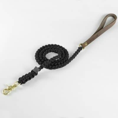 Molly and Stitch Touch of Leather Leash Nero