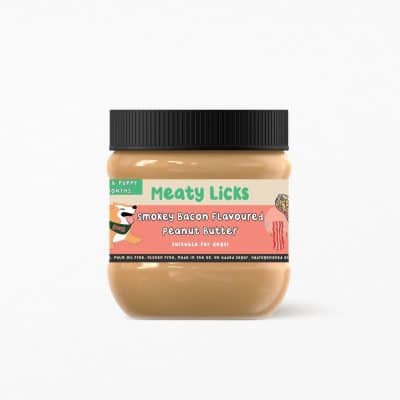 Meaty Licks Smokey Bacon peanut butter 350g burk