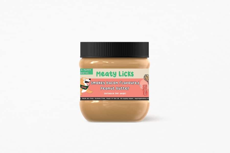 Meaty Licks Smokey Bacon peanut butter 350g burk