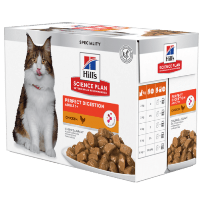 Hills SP Feline Adult Perfect Digestion Chicken 12x85g portionspåsar