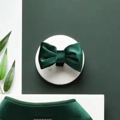 Cocopup London LUXE Velvet Bow Tie - Forest Green